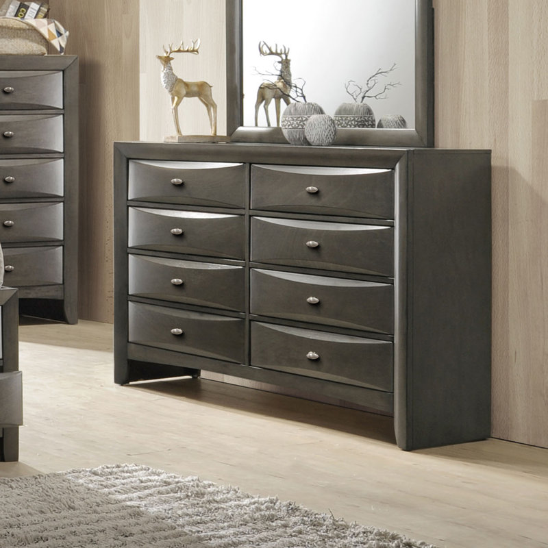 Urbanek 8-Drawer Dresser, Gris