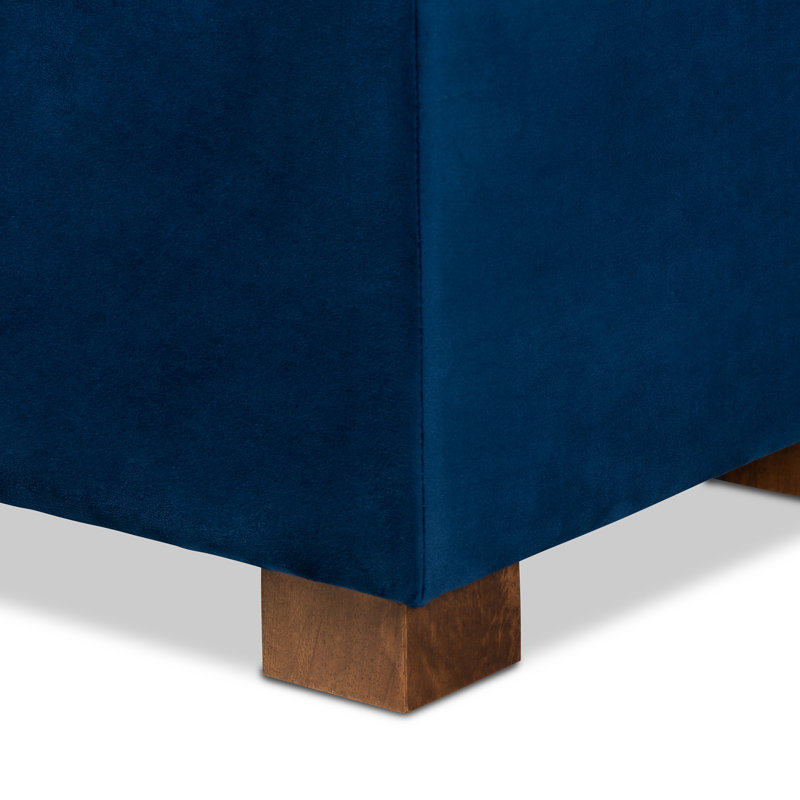 Mesina Upholstered Ottoman, Navy Blue