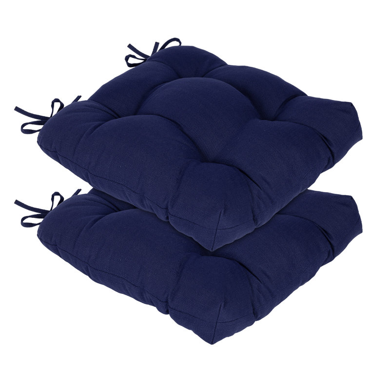 Coussins de chaise touffetés pour l'extérieur, Bleu très foncé