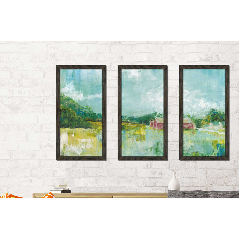« Horizon Farm », reproduction de peinture à l’acrylique à multiples images sur acrylique, H 25,5 po x l 40,5 po x P 1 po