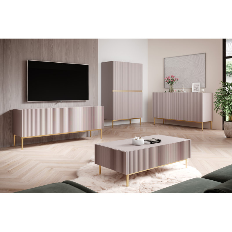 150cm Sideboard, Pink/Gold