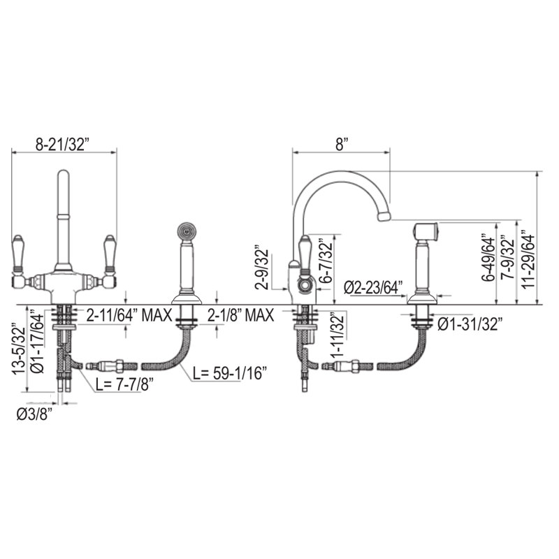 San Julio­® Double Handle Kitchen Faucet, Italian Brass