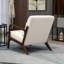 Chaise d'appoint Mid-Century moderne avec structure en bois, chaises de salon rembourrées avec coussin de taille, fauteuil de lecture pour véranda de chambre à coucher