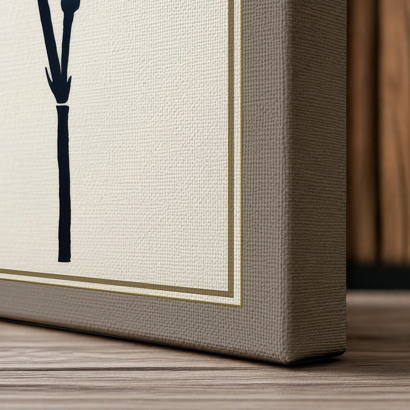 Carnation in Ink Japandi - Wrapped Canvas, 18x12 - 45.7 x 30.5 cm, Taupe Border