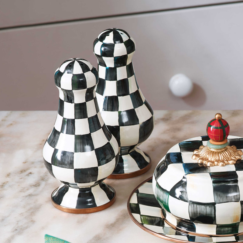 Large Salt & Pepper Shakers, Black/White