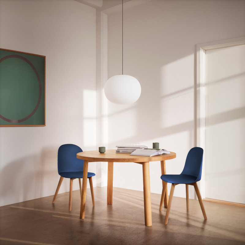 Bozhan Dining Chairs - Armless Side Chairs with Natural Wooden Legs - Set of 2 Modern Kitchen & Dining Room Chairs, Blue