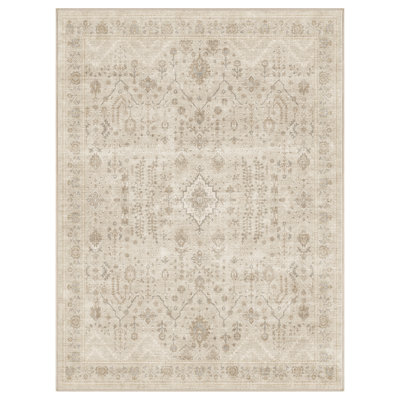 Tapis traditionnel délavé antidérapant lavable