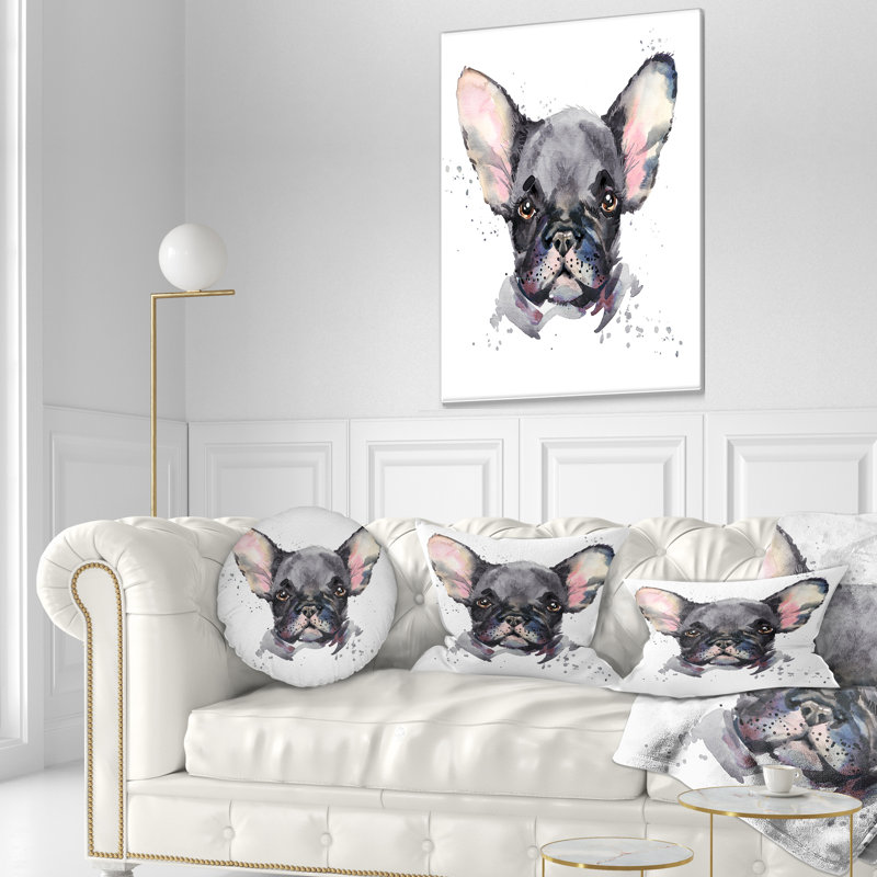 Mignon chiot aquarelle - coussin décoratif imprimé animal