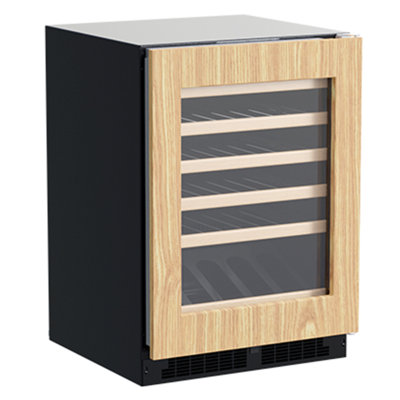 23.88'' 45 Bottle Single Zone Built-in Wine Refrigerator with Panel Ready Frame Glass Door
