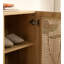 Armoire à chaussures à deux portes en rotin naturel avec grand espace de rangement et structure durable 29,5 pouces