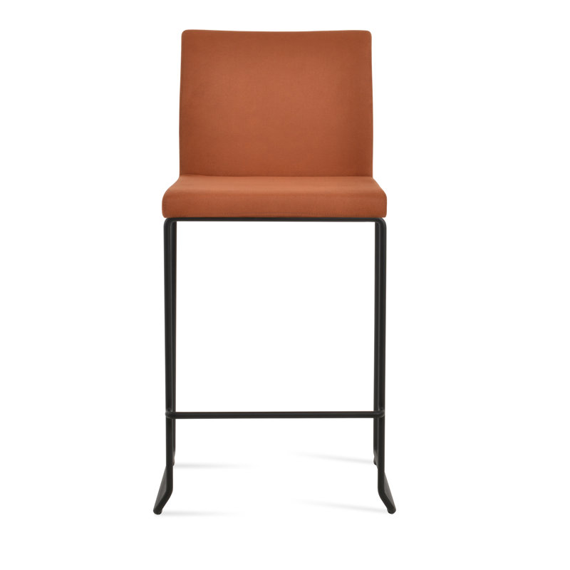 Tabouret de bar et de comptoir empilable en laine Aria, Tabouret de bar (siège d'une hauteur de 29 po), Cognac