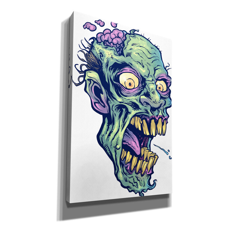 " Zombie Pattern Head 14 ", 18" H x 12" W x 0.75" D