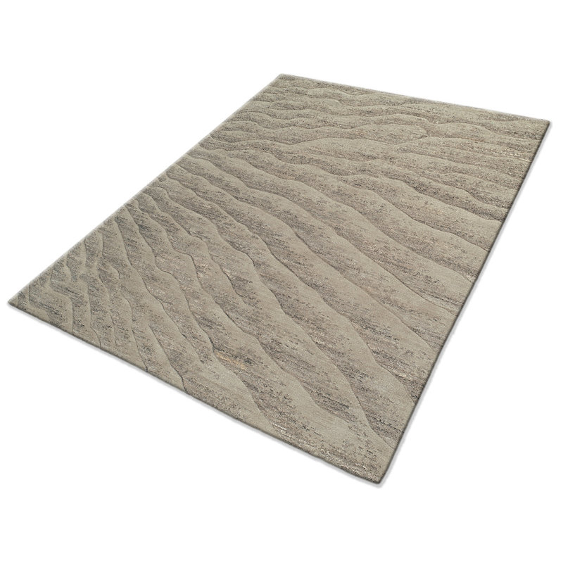 Dunes Wool Area Rug in Gray, Rectangle 3' x 5'