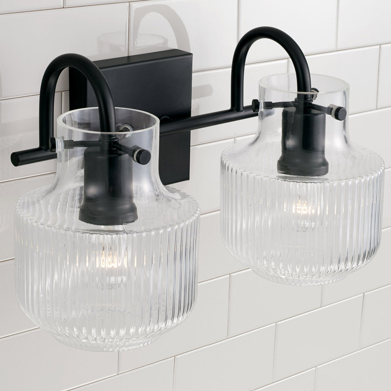 2 - Light Dimmable Vanity Light, Matte Black
