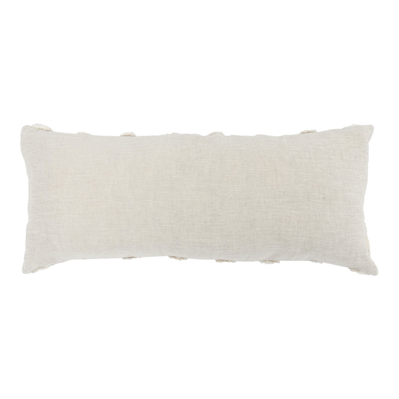 Evangeline Natural Linen 16"x36" Geometric Throw Pillow