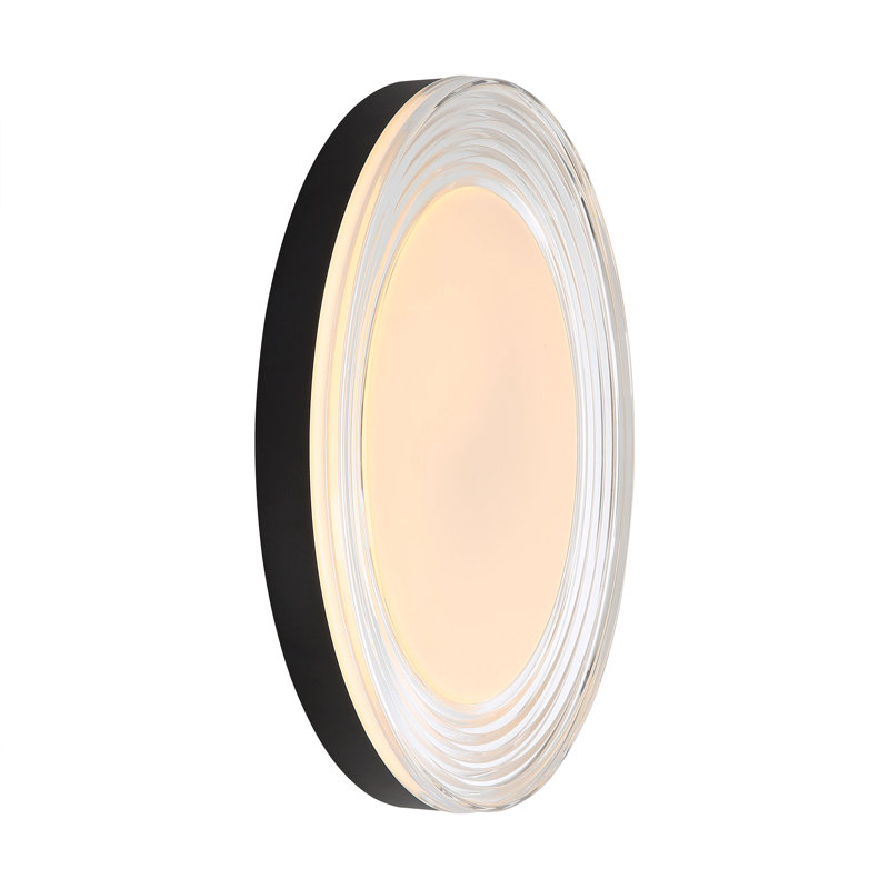 Plafonnier encastré Ondulada , Sable, noir, Verre transparent, H 1,63 po x l 19,75 po x P 19,75 po