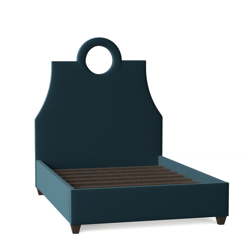 Tess Upholstered Bed, Queen, Bella Ocean Performance Velvet, Brown Mahogany