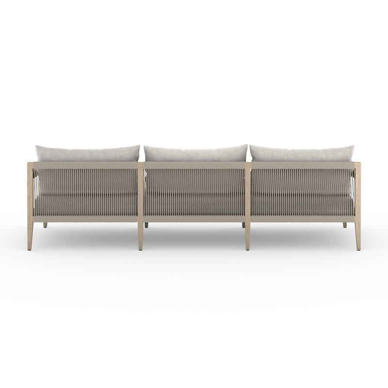 93'' Wide Teak Patio Sofa with Cushions