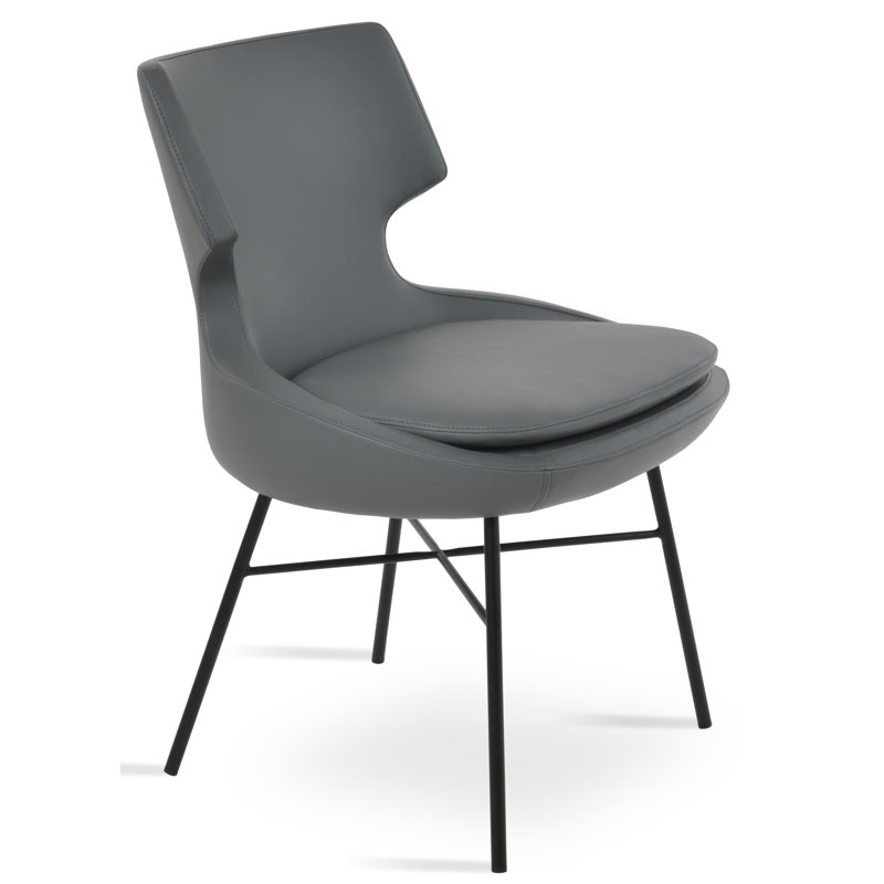 Chaise d'appoint Patara Cross, Gris foncé