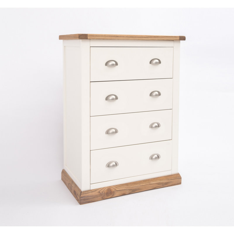 70 cm W Chest of 4 Drawers, Waxed Oak