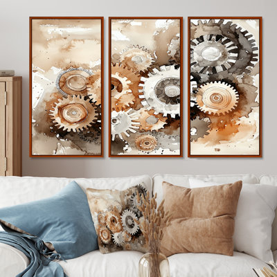 Gears and Cogs Of Innovation I - Ensemble d'art mural d'innovation