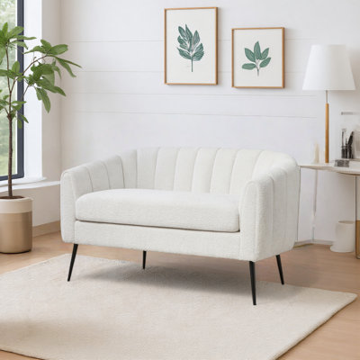 50" W Chenille Upholstered Channel Tufted Loveseat