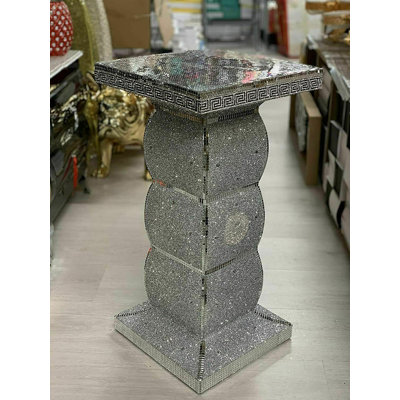 Whalen Glass Top Block End Table