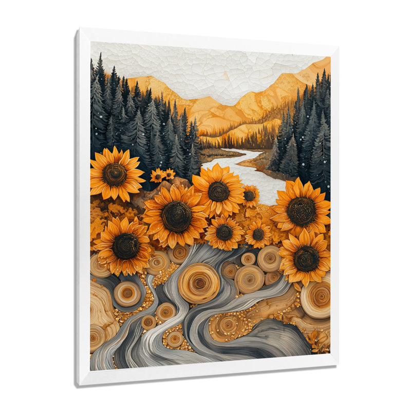 Drae - Art mural floral, H 20 po x l 12 po, Reproduction encadrée d'une seule photo, Blanc