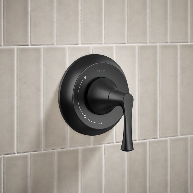 Buckley Rite-Temp Shower Trim Kit, Without Showerhead, Matte Black