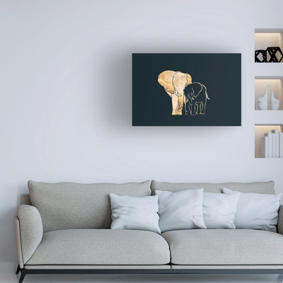 Éléphants noirs et dorés 1