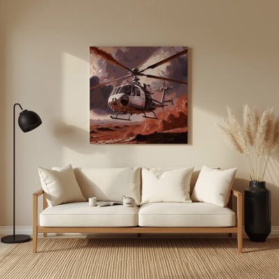 Space Mars helicopter Ingenuity Brown Metal Wall Art