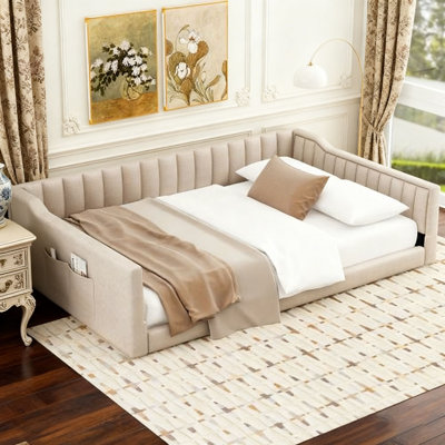 Upholstery Daybed and Side Storage pocket