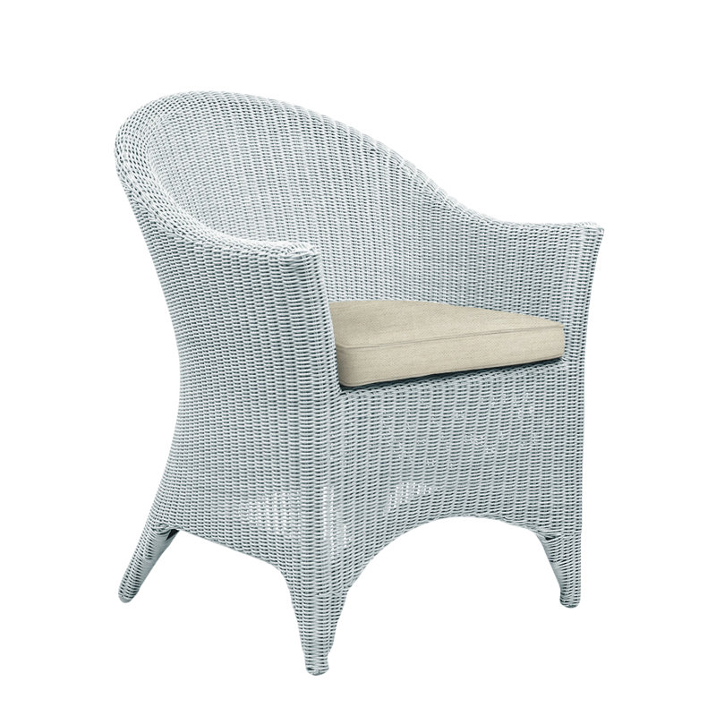 Cape Cod Patio Dining Chair with Cushion (Set of 2), Oat, Cape Cod White