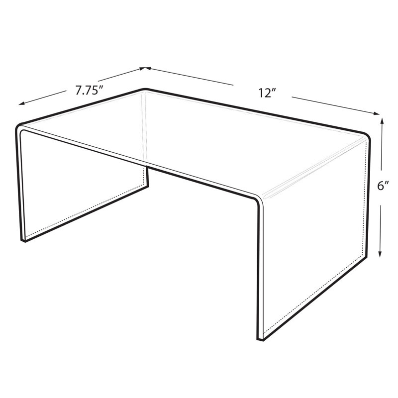 Présentoir sur pied en acrylique transparent l 12 po x P 7,75 po x H 6 po, paquet de 4