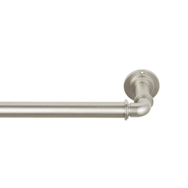 Ensemble de tringle à rideaux 1 1/8 po de diamètre avec abat-jour mural en acier réglable Mode Industrial, 72" - 144"