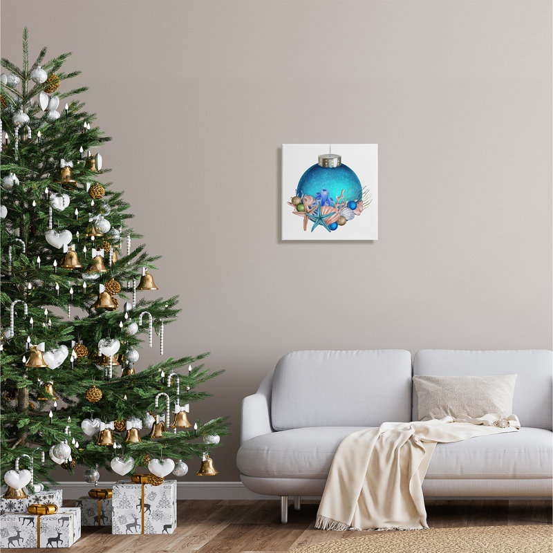 «Nautical Sea Life», ornement sur toile, H 17 po x l 17 po x P 1,5 po