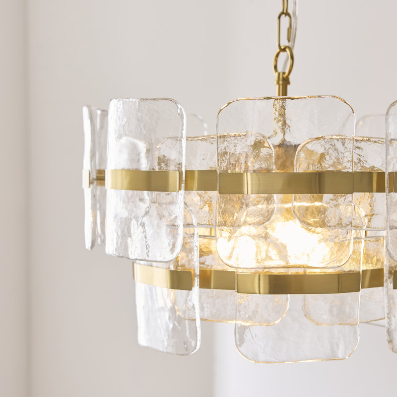 Genevieve Unique/ Statement Chandelier, Clear Glass, 3 Light
