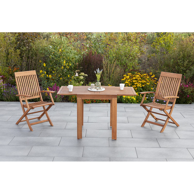 Choteau 2 - Person Eucalyptus Solid Wood Patio Dining Set Rectangular Table