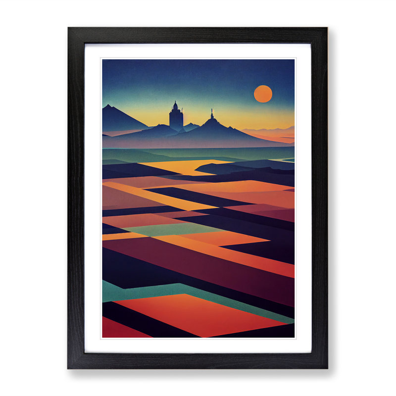 Mountain Landscape Abstract No.2 - Framed Print, Black Framed, 64cm H x 46cm W x 2cm D