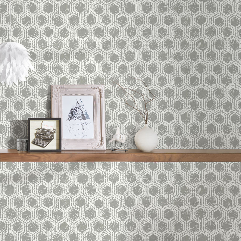 Musa 10.05m x 53cm Matte Wallpaper Roll, Grey/White