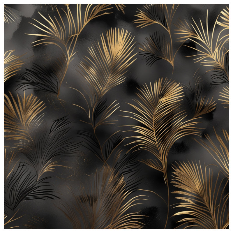 Tapis de bain feuilles d'or, L 24 po x L 17 po