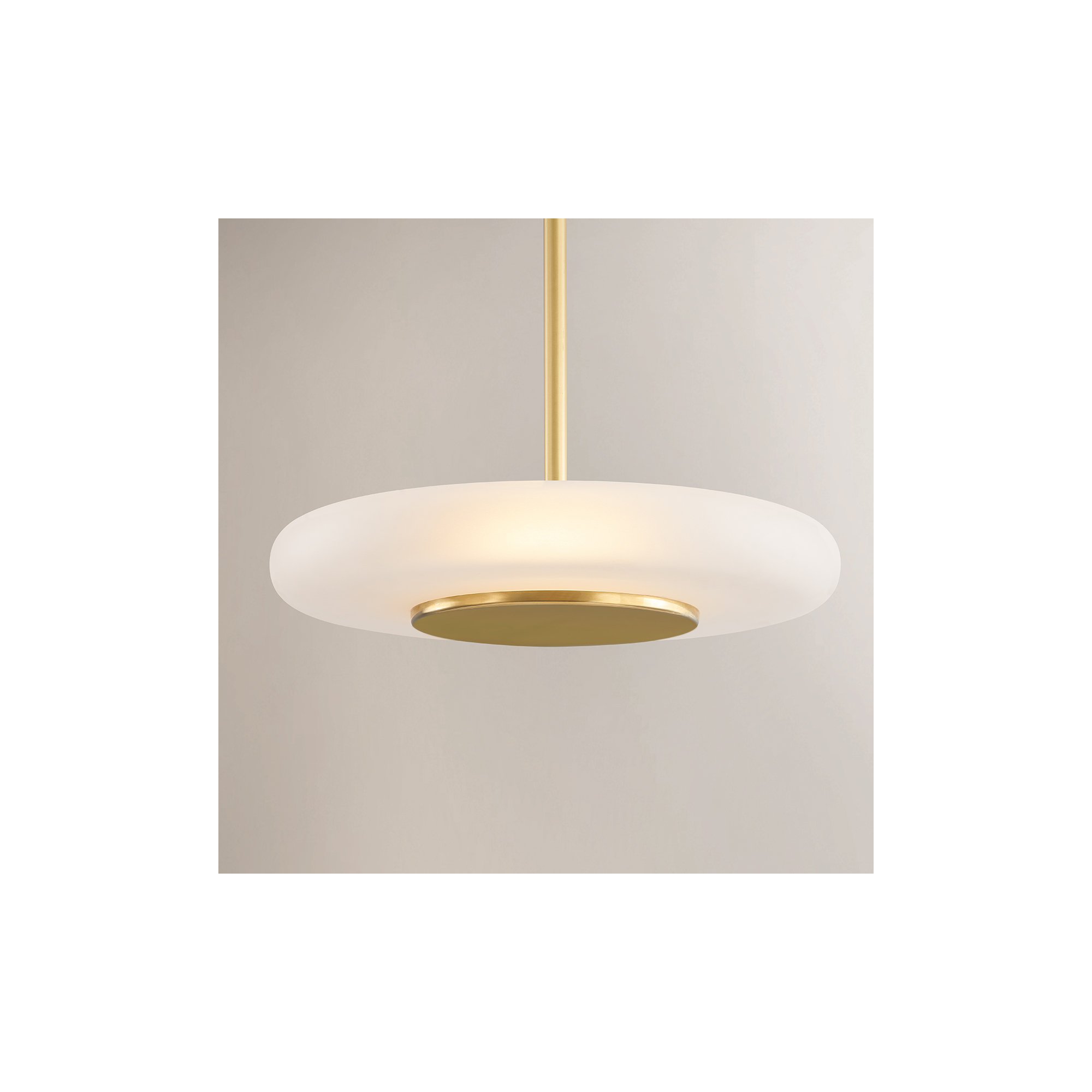 Blyford Pendant by PEMBROOKE & IVES, 7.25" H x 15.5" W x 15.5" D, Aged Brass