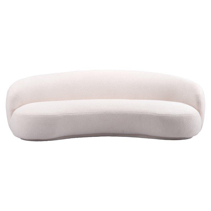 92.1'' Cream Polyester Curved Modern Sofa