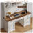 72" Farmhouse Executive Desk with Hutch and Charging Station, Computer Desk with Five Drawers and Large Storage Cabinet-431635914