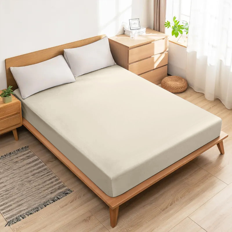 Lall Microfiber Brushed 25cm Deep Fitted Bed Sheet, Single (3'), Cream