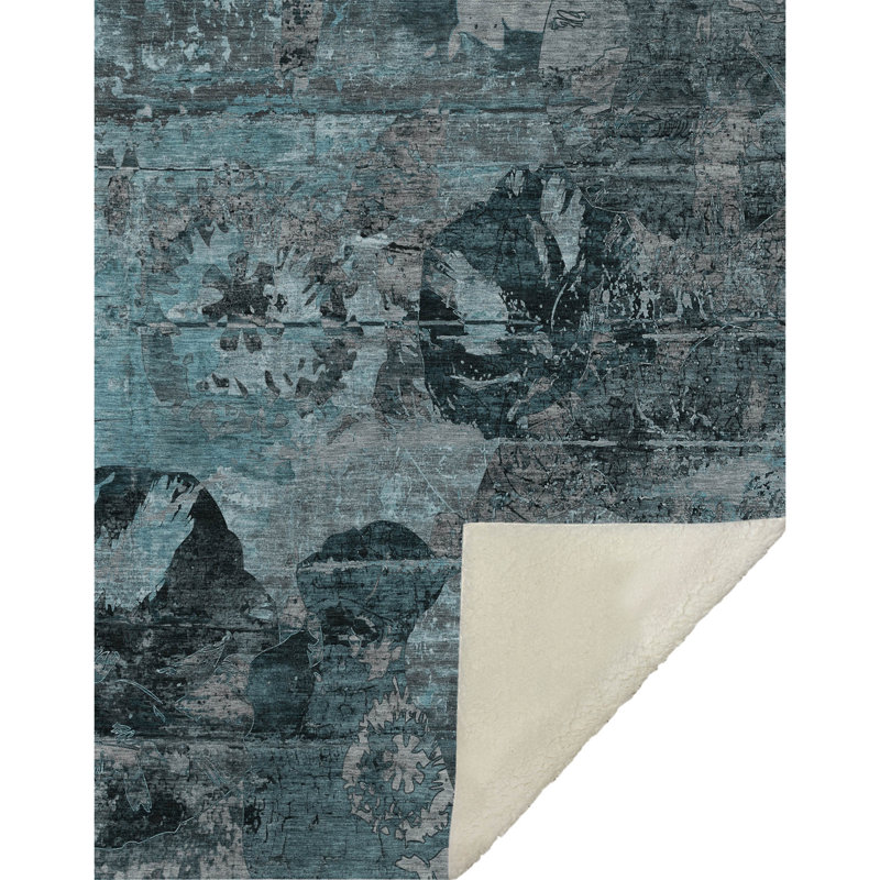 Jeté en sherpa Addison, Bleu sarcelle