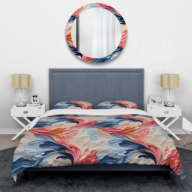 Colorful Artistic Expression Marble Swirls - Ensemble de housse de couette en marbre