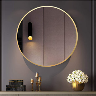 Metal Flat Wall Mirror with Hooks