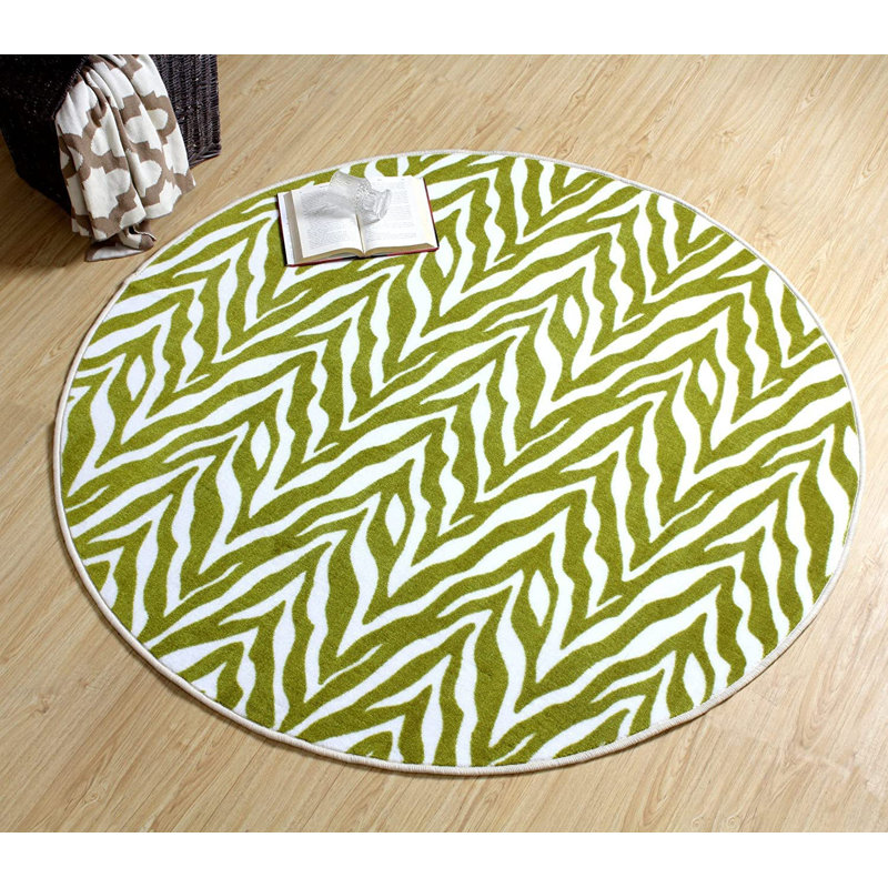 Tapis vert / blanc en nylon touffeté à la machine Berla, Rectangle 2 pi x 3 pi