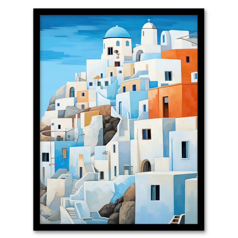 Santorini Greece Whitewashed Buildings Island Aegean Sea - Single Picture Frame Print